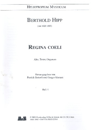 Regina coeli fr Alt, Tenor und Orgel Partitur