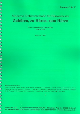 Zuhren, zu Hren, zum Hren fr Blasorchester Posaune 2 in C