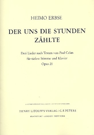 3 Lieder op.21 fr Gesang (tief) und Klavier