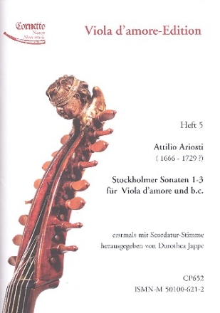 Stockholmer Sonaten Nr.1-3 fr Viola d'amore und Bc (nicht ausgesetzt) Partitur, Stimmen und Scordatur