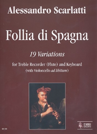 Follia di Spagna  for treble recorder (flute) and keyboard (cello ad lib)