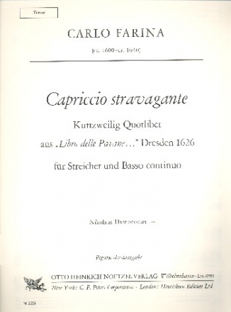 Capriccio stravagante fr Streicher und Bc Viola/Tenor