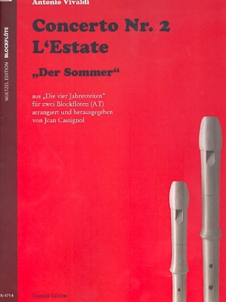 Der Sommer aus 'Die 4 Jahreszeiten' fr 2 Blockflten (AT) Spielpartitur