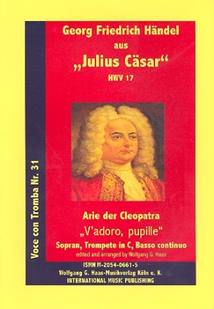 V'adoro pupille fr Sopran, Trompete in C und Bc Partitur und Stimmen