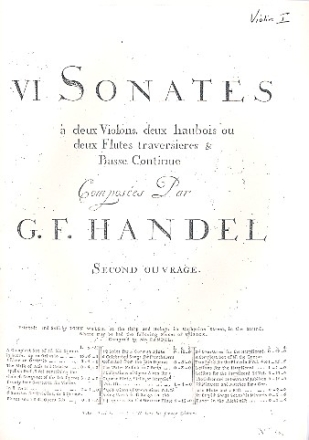 6 Trio Sonatas op.2 for 2 violins (fl,ob) and bc 4parts (Faksimile)