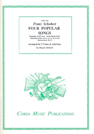 4 popular Songs for 5 violas and violoncello or bass score and parts