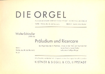 Prludium und Ricercare fr Orgel