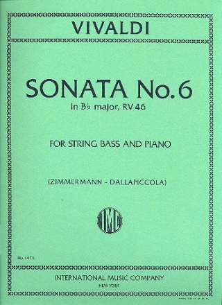 Sonata b flat major RV46 for string bass and piano