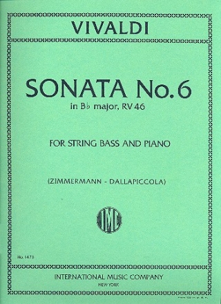 Sonata b flat major RV46 for string bass and piano