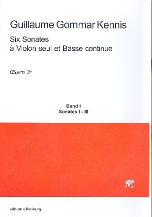 6 Sonaten op.3 Band 1 fr Violine und Bc Partitur und Stimmen (Bc nicht ausgesetzt)