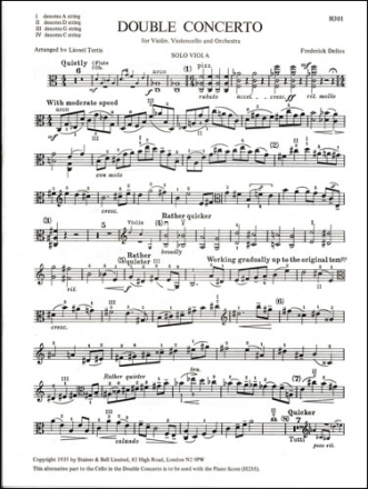 Double Concerto for violin, viola and orchestra viola part