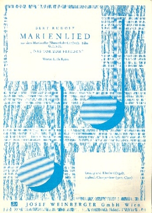 Marienlied fr Gesang und Klavier (Orgel) (gem Chor ad lib) Partitur