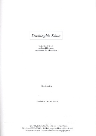 Dschinghis Khan fr gemischten Chor und Klavier Partitur