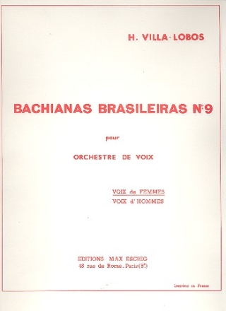 Bachianas brasilieras no.9 pour choeur de femmes a cappella parttion