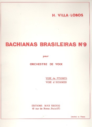 Bachianas brasilieras no.9 pour choeur de femmes a cappella parttion