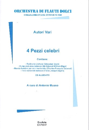 4 Pezzi celebri (+CD) per orchestra di flauti dolci partitura