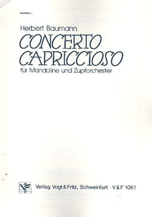 Concerto capriccioso fr Mandoline und Zupforchester Mandoline 1