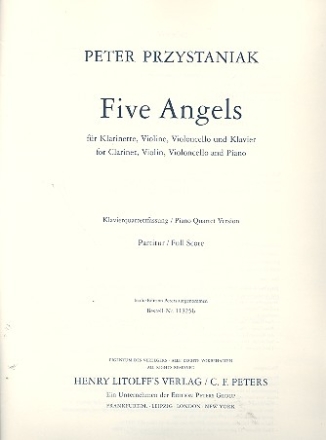 Five Angels fr Klarinette, Violine, Violoncello und Klavier Partitur - POD