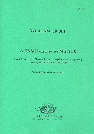 A Hymn on Divine Musick from 2 Divine Hymns for soprano and bc