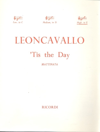 Tis the Day for high voice and piano