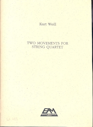 2 Movements op.8 for string quartet score