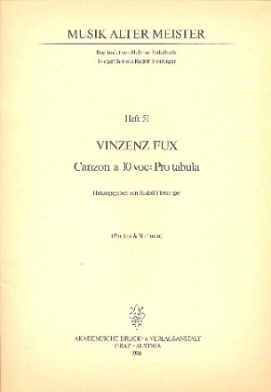 Canzon a 10 Voci - pro Tabula fr 10 Instrumente und orgel Partitur und Stimmen