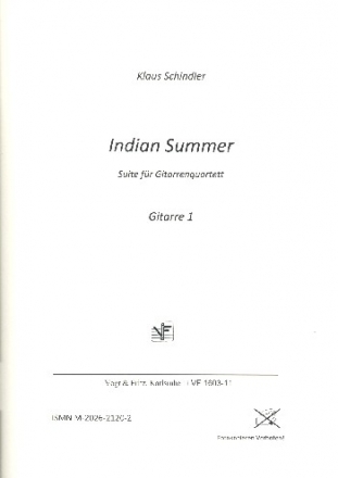 Indian Summer fr 4 Gitarren, Bass und Percussion Gitarre 1