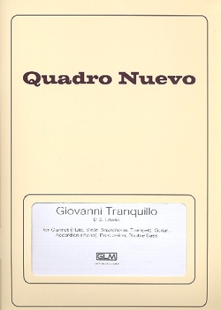 Giovanni Tranquillo fr Klarinette (Melodieinstrument), Gitarre, Akkordeon (Klavier), Percussion und Kontrabass,  Partitur und Stimmen