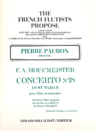 Concerto en r majeur op.18 pour flte et orchestre pour flte et piano