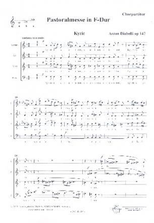 Pastoralmesse F-Dur op.147 fr Chor, Orchester und Orgel Chorpartitur