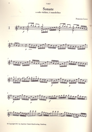 Sonate für Violine oder Mandoline solo