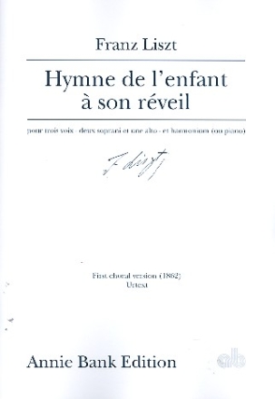 Hymne de l'enfant  son rveil pour choeur de femmes et harmonium (piano) partition