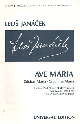 Ave Maria fr Sopran (Tenor), gem Chor, Violine und Orgel (Klavier) Partitur (Tschech/en)