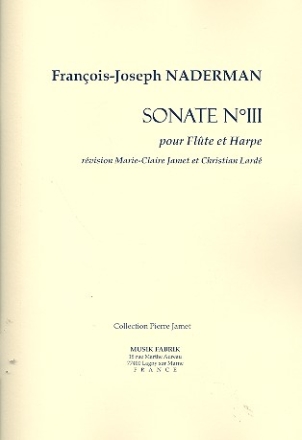 Sonate no.3 pour flte et harpe partition et partie