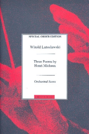 3 Poems by Henri Michaux  for mixed chorus and orchestra score,  archive copy