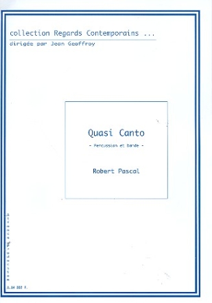 Quasi canto (+CD) pour percussion et bande partition