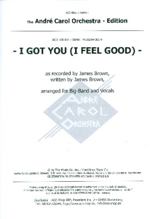 I got You (I feel good) for voice and big band score and parts