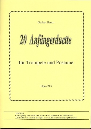 20 Anfngerduette op.213 - fr Trompete und Posaune Spielpartitur