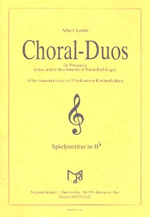 Choral-Duos fr 2 Posaunen (Bassinstrumente) Spielpartitur in B Violinschlssel
