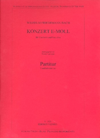 Konzert e-Moll fr Cembalo und Streicher Partitur (= Cembalo)