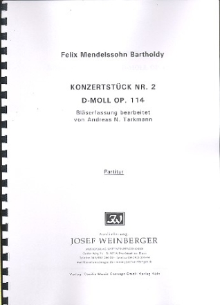 Konzertstck d-Moll Nr.2 op.114 fr 9 Blser (Fagott/Kontrafagott ad lib) Partitur