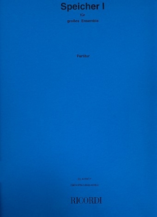 Speicher I fr Ensemble Partitur Din A3