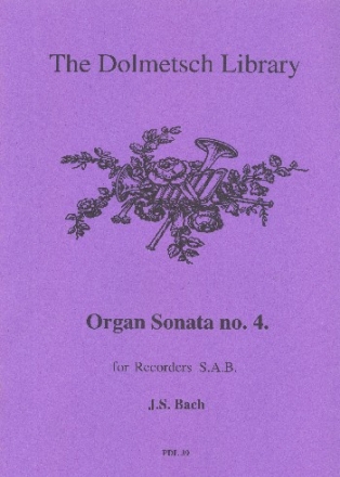 Organ Sonata no.4 for 3 recorders (SAB) score and parts