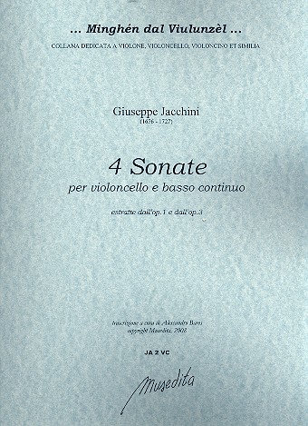 4 Sonate op.1 e op.3 per violoncello e Bc partitura