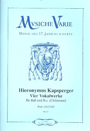 4 Vokalwerke fr Bass und Bc (Chitarrone) 2 Partituren und Chitarrone (Bc nicht ausgesetzt)