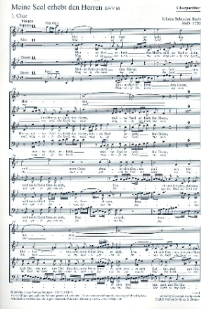 Meine Seel erhebt den Herren Kantate Nr.10 BWV10 Chorpartitur (dt/en)