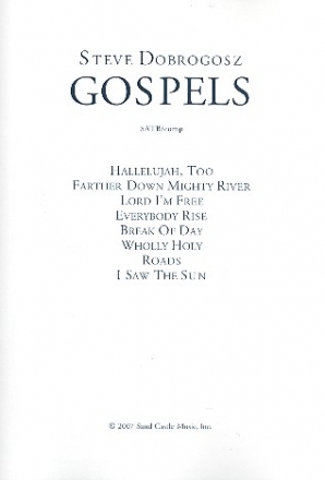 Gospels for mixed chorus and piano (bass, percussion) score