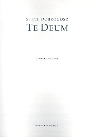 Te Deum for mixed chorus and strings vocal score