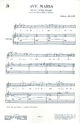 Ave Maria sur une vocalise dorienne pour voix et orgue