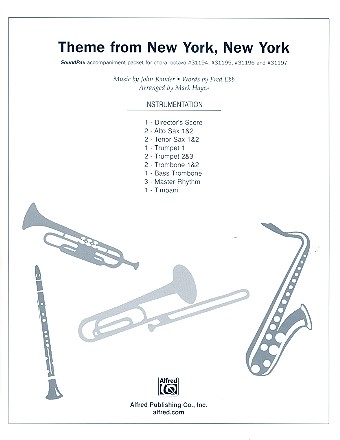 New York  New York Theme for mixed chorus and instruments instrumental packet
